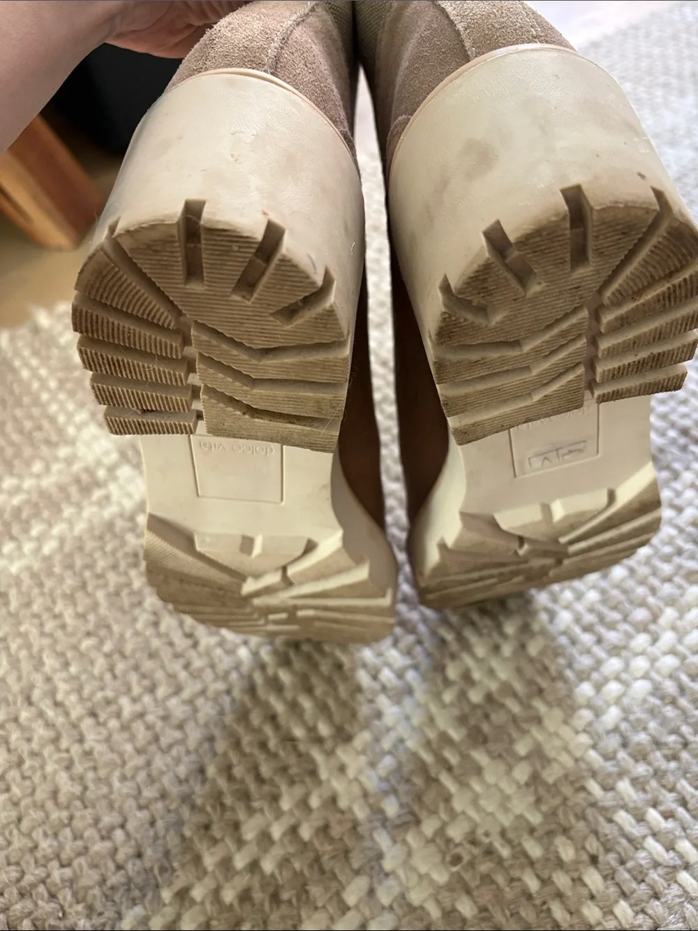 Dolce Vita Taupe Suede Chelsea Platform Booties